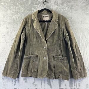 Bitten Sarah Jessica Parker Jacket Women's XL Green Corduroy Blazer Coat